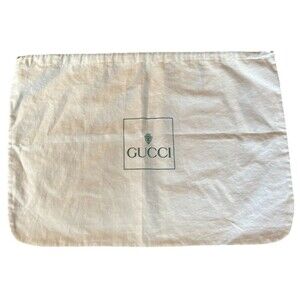 Vintage Gucci Accessory Collection Purse Cotton Drawstring Dustcover 11x10.5”